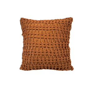 Almofada Crochê Tramado Terracota