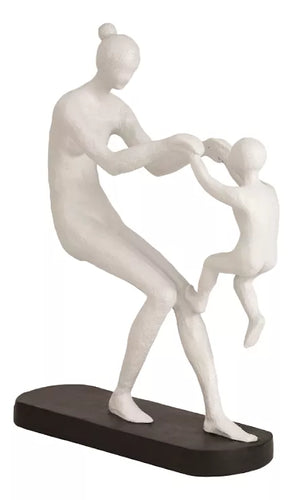 Escultura em polirresina mãe e filho
