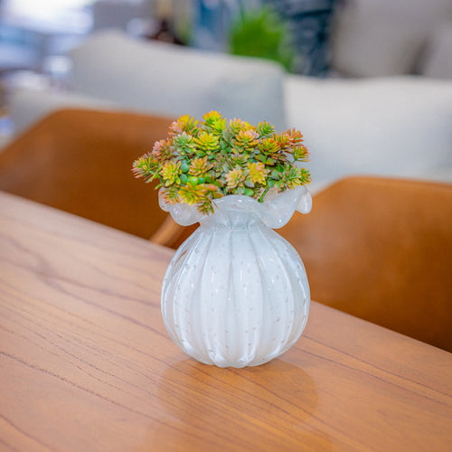Vaso em cristal murano branco